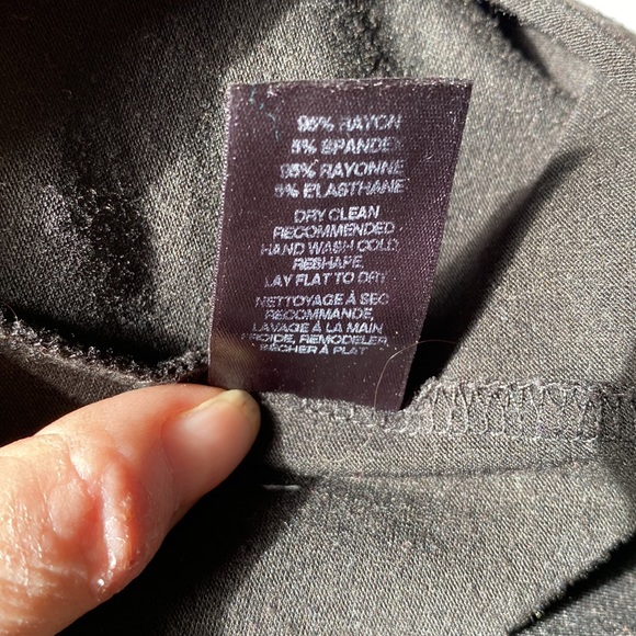 Amadi Anthropologie Striped Knit hip Knot 3/4 Sleeve Dress scoop neck lined Sz S - Picture 8 of 8